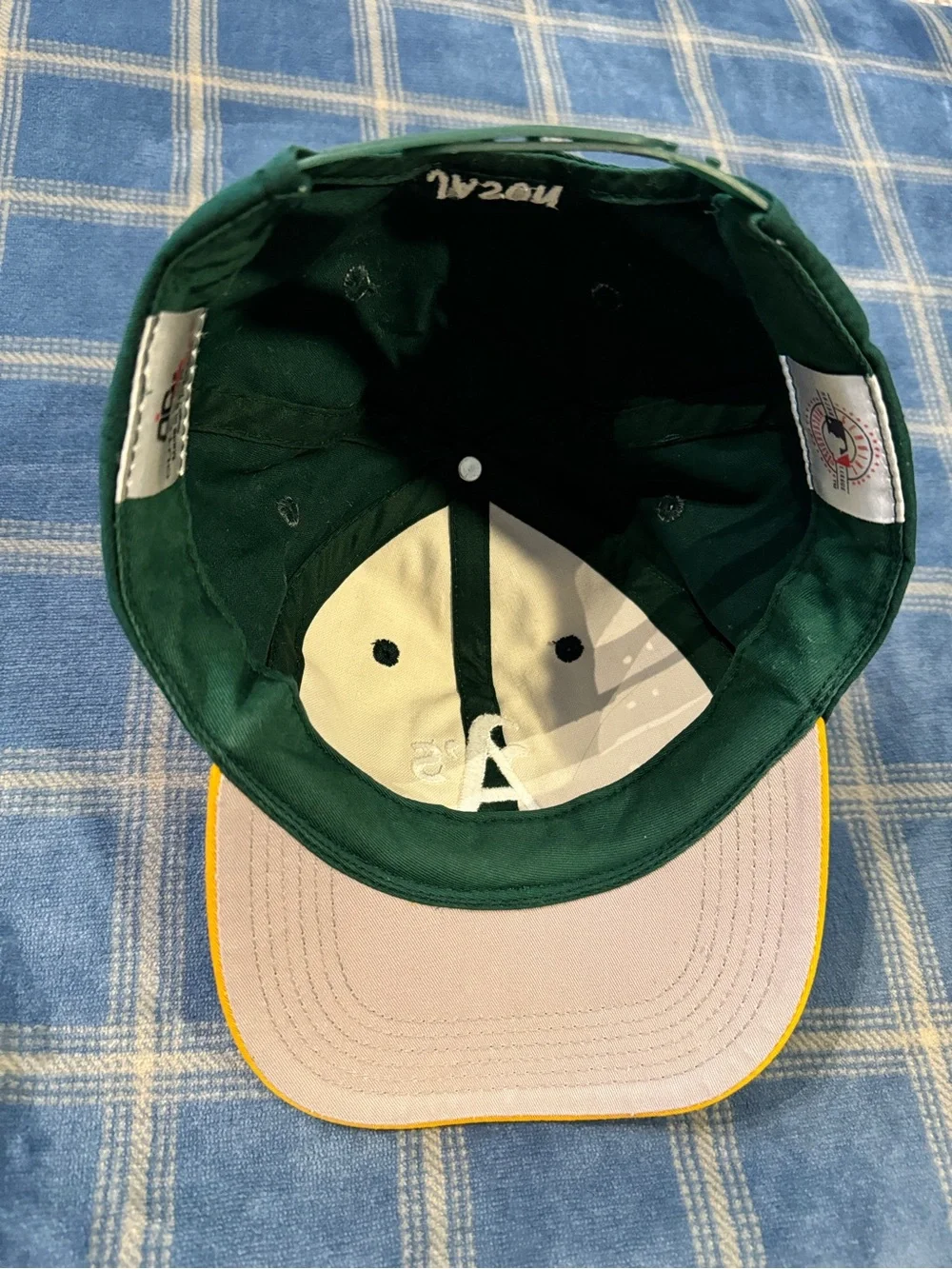 Mitchell & Ness Oakland A's Green and Yellow Kids Cap